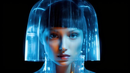 Futuristic portrait of a cybernetic human
