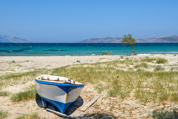Fototapeta na wymiar Marmari - sandy and quiet beach on the Greek island of Kos