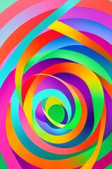 abstract colorful background modern contemporary art with vibrant color circles flowing ribbons