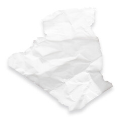 Obraz premium Country map of Algeria as a crumpled paper cut-out isolated on transparent background