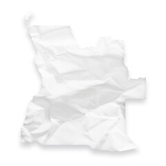 Country map of Angola as a crumpled paper cut-out isolated on transparent background
