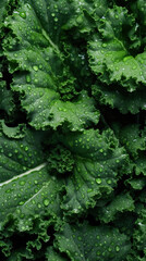 Overhead view of kale created with Generative AI