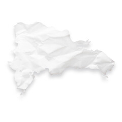 Country map of the Dominican Republic as a crumpled paper cut-out isolated on transparent background