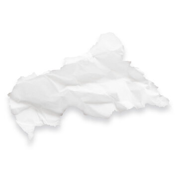 Country map of Central African Republic as a crumpled paper cut-out isolated on transparent background