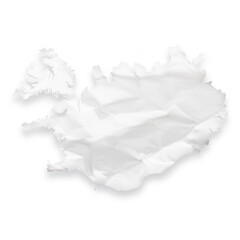 Country map of Iceland as a crumpled paper cut-out isolated on transparent background