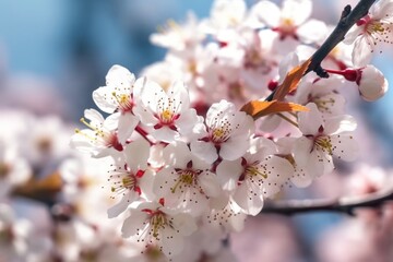 Obraz premium AI Generated hyperrealistic cinematic blossom blossom cherry tree in sunlight background