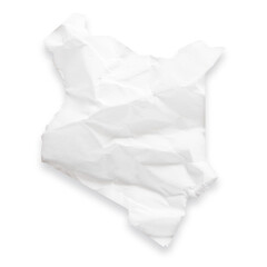 Country map of Kenya as a crumpled paper cut-out isolated on transparent background