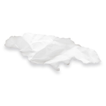 Country map of Jamaica as a crumpled paper cut-out isolated on transparent background