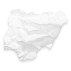 Country map of Nigeria as a crumpled paper cut-out isolated on transparent background