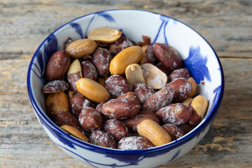 dry nuts in the bowl 