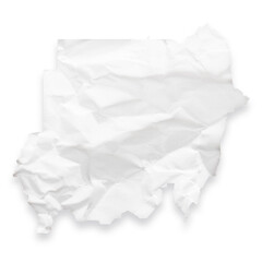 Country map of Sudan as a crumpled paper cut-out isolated on transparent background
