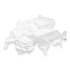 Country map of Switzerland as a crumpled paper cut-out isolated on transparent background