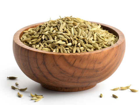 cumin seeds in a wooden bowl