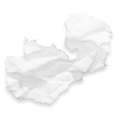 Country map of Zambia as a crumpled paper cut-out isolated on transparent background