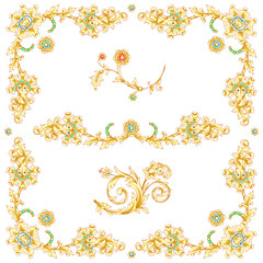 Gold vintage swirl classic clipart