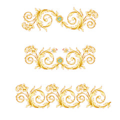 Gold vintage swirl classic clipart