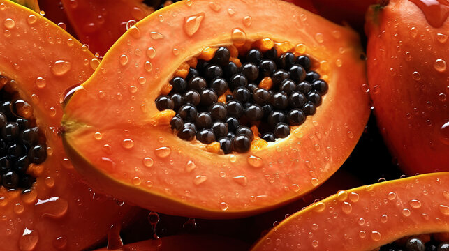 Overhead view of papaya created with Generative AI