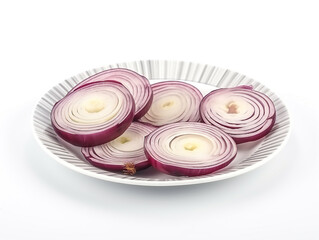 sliced red onion on a plate