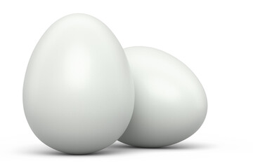 Farm raw organic white sugar-coated eggs for morning breakfast