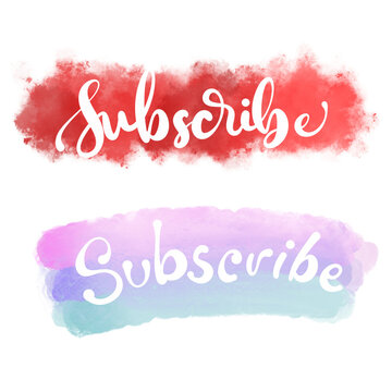 A button of subscribe with watercolor background