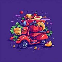 Background with the concept of food delivery at home. Generative AI.