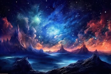 AI Generated Fantasy Universe Starry Sky background