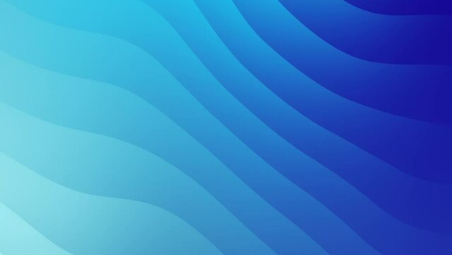 Animated background with linear waves with shades of blue color, from the lightest to the darkest color.abstract blue modern minimal geometric animated background.elegant waves motion.blue concept
