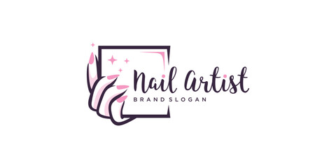 Nail polish logo design for beauty care