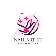 Nail polish logo design for beauty care