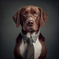 smart dog images with coat tie free download