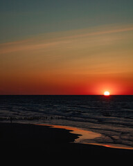 sunset on the beach. baltic sea