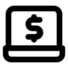 laptop outline business icon