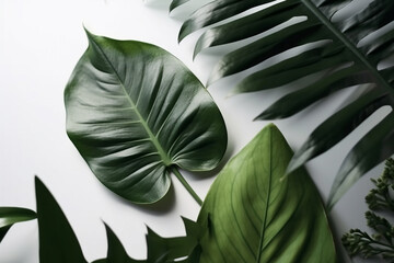 Fototapeta na wymiar Leaves or leaf wallpaper on white background vector illustration. Ai generated