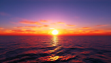 Obraz premium Orange sunset over the sea in the style of a video game