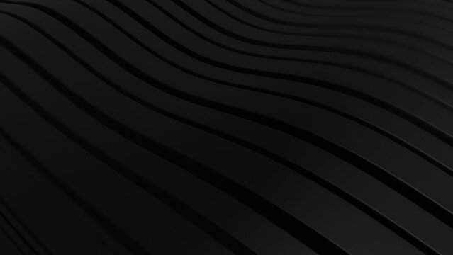 Gentle overlapping 4K Black Wave Background Loop in a seamless loop.
