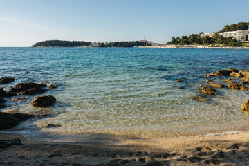 Beach and clear water in Croatia in Europe