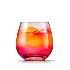 Tequila Sunrise Cocktail isolated on white (generative AI)