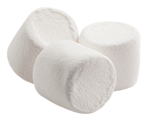 marshmallow isolated on white background, clipping path, full depth of field