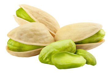 pistachio isolated on white background, full depth of field