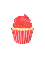 Red Cupcake Decorated Colorful Sprinkles Transparent Cliparts