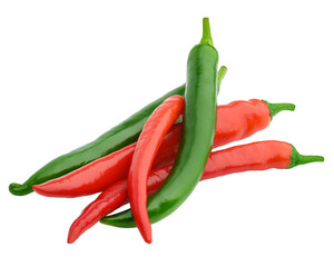 red hot chili pepper, isolated on white background, full depth of field