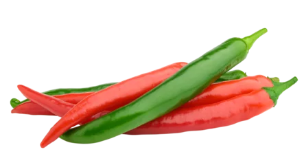 Fotobehang red hot chili pepper, isolated on white background, full depth of field © grey