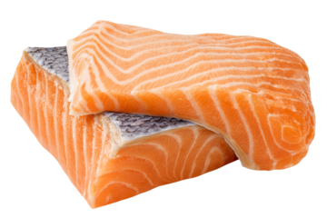 raw salmon, fish isolated on white background, full depth of field