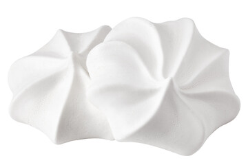 Fototapeta na wymiar meringue, zephyr, marshmallow, isolated on white background, clipping path, full depth of field