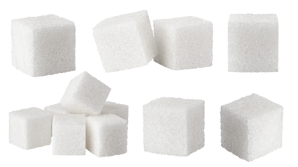 cane sugar cube isolated on white background, clipping path, full depth of field