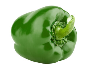 sweet green pepper, paprika, isolated on white background, full depth of field