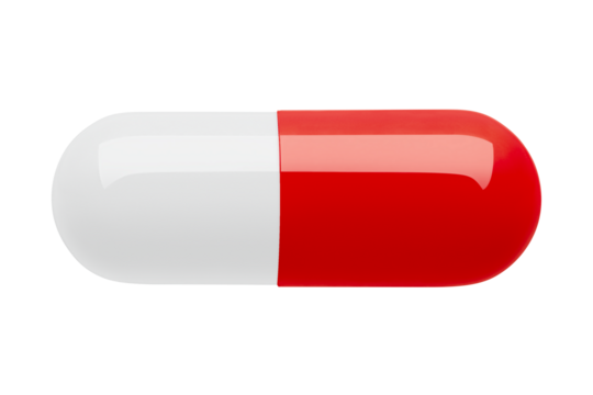 pill, isolated on white background, full depth of field