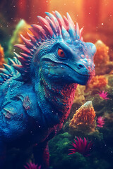 Colorful iguana - Generative AI
