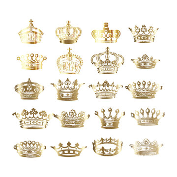 set of golden crowns