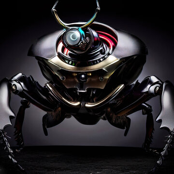 Sacred beattle as a robot created by AI